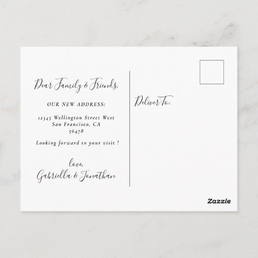 Nieuwe startkondiging voor startdeur (Home Sweet) Briefkaart (Achterkant)