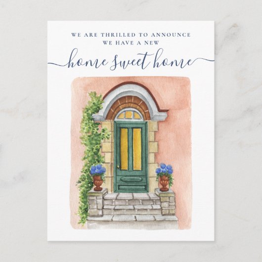 Nieuwe startkondiging voor startdeur (Home Sweet) Briefkaart (Voorkant)