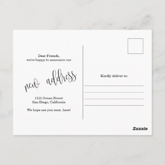 Nieuwe startpagina Foto Bewegingsaankondiging Briefkaart (Achterkant)