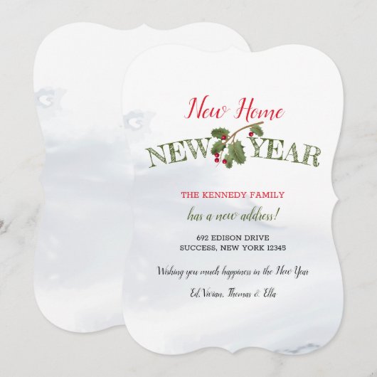 Nieuwe startpagina nieuwjaar vakantieaankondiging kaart (Voorkant / Achterkant)