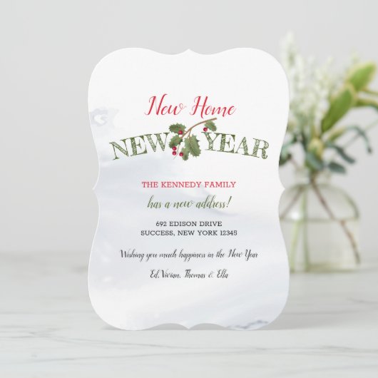 Nieuwe startpagina nieuwjaar vakantieaankondiging kaart (Staand voorkant)