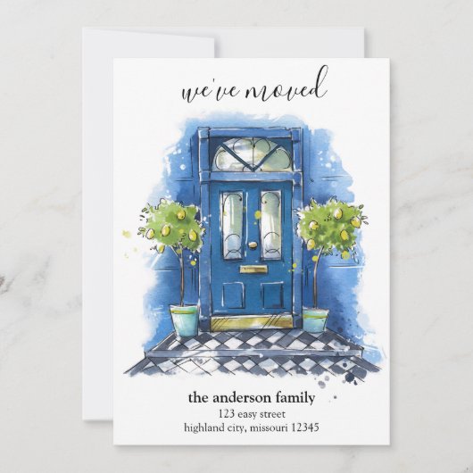 Nieuwe startpunt vooraan, ons nieuwe adres verplaa aankondiging (Voorkant)