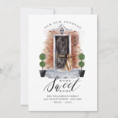 Nieuwe startpunt | Waterverf Zwarte voordeur & rod Aankondiging (Voorkant)