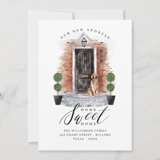 Nieuwe startpunt | Waterverf Zwarte voordeur & rod Aankondiging (Voorkant)