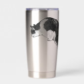 Nieuwe stemming van Curious Cat Geïsoleerde Drinkbeker (Voorkant)