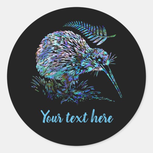  NIEUWE STICKER ZEALAND KIWI PAUA ROUND (Voorkant)