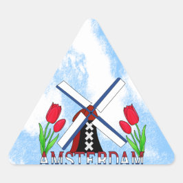 nieuwe stijl Amsterdam nederlandse windmolen en tu Sticker