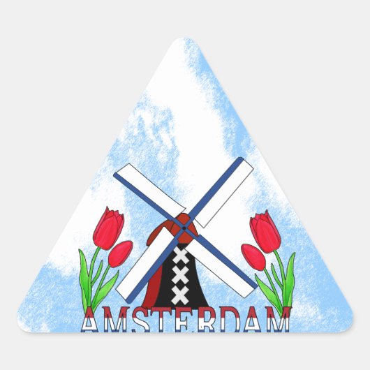 nieuwe stijl Amsterdam nederlandse windmolen en tu Sticker (Voorkant)