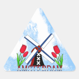 nieuwe stijl Amsterdam nederlandse windmolen en tu Sticker
