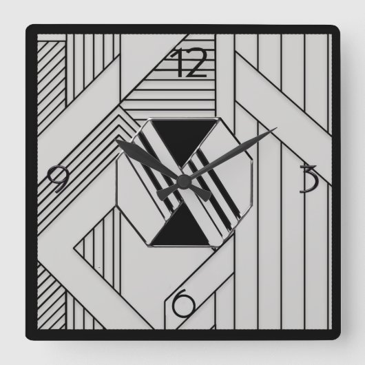 Nieuwe stijl Art Deco Vierkante Klok (Voorkant)