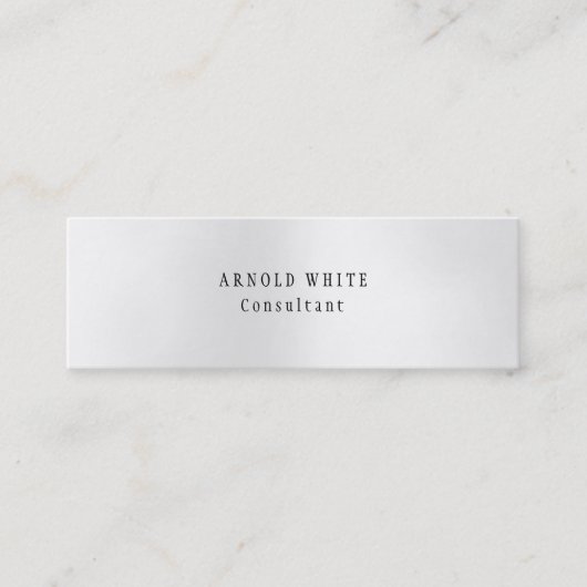 Nieuwe stijl Trendy Grey Minimalist Plain Modern Mini Visitekaartje (Voorkant)