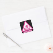 Nieuwe Student Driver Waarschuwingsbord Roze Vierkante Sticker (Envelop)