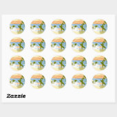 Nieuwe  Surfer Hawaii Beach Girl Boy Ronde Sticker (Vel)