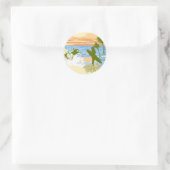Nieuwe  Surfer Hawaii Beach Girl Boy Ronde Sticker (Tas)