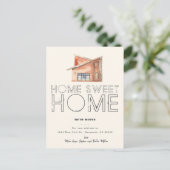 Nieuwe Sweet Home Typography Bewegende Aankondigin Briefkaart (Staand voorkant)