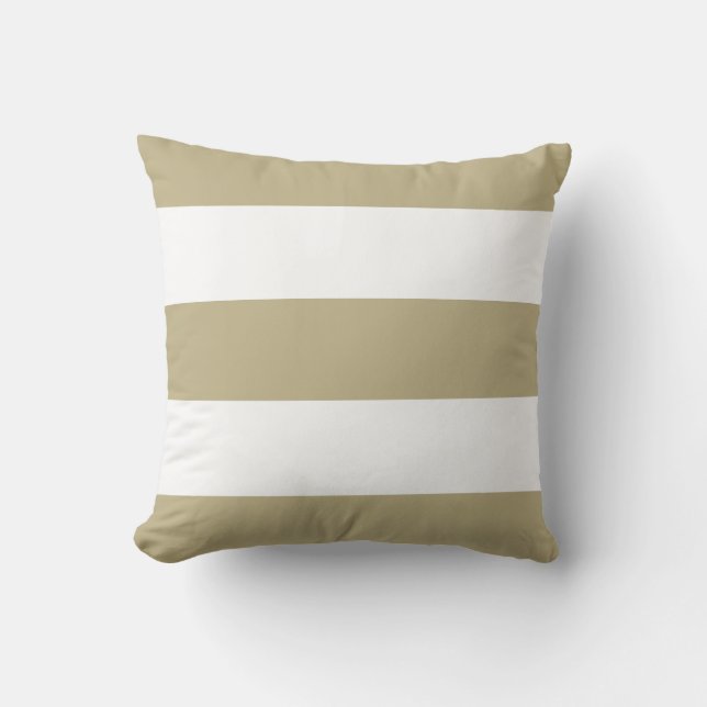 Nieuwe Tan Beige & White Stripe Couch Pillow Cft Kussen (Voorkant)