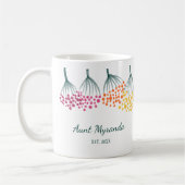 Nieuwe Tante Abstract Regenboog Bloemen Gepersonal Koffiemok (Links)
