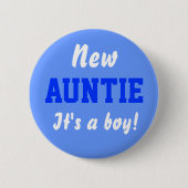 Nieuwe Tante Boy baby-knop Ronde Button 5,7 Cm (Voorkant)