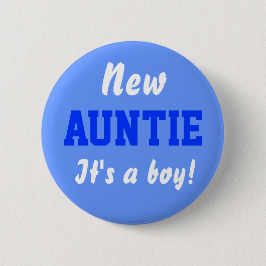 Nieuwe Tante Boy baby-knop Ronde Button 5,7 Cm (Voorkant)