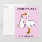 Nieuwe tante feliciteert een meisje briefkaart (Voorkant / Achterkant)