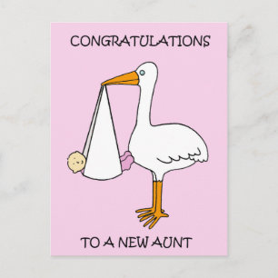Nieuwe tante gefeliciteerd met een baby Girl Briefkaart
