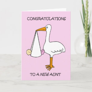 Nieuwe tante gefeliciteerd met een baby Girl Kaart