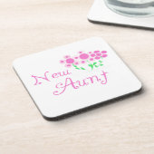 Nieuwe Tante Roze Bloemen T-shirts en geschenken Drankjes Onderzetter (Linkerzijde)