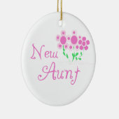 Nieuwe Tante Roze Bloemen T-shirts en geschenken Keramisch Ornament (Rechts)