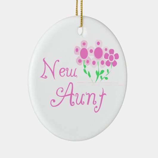 Nieuwe Tante Roze Bloemen T-shirts en geschenken Keramisch Ornament (Rechts)