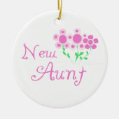 Nieuwe Tante Roze Bloemen T-shirts en geschenken Keramisch Ornament (Voorkant)
