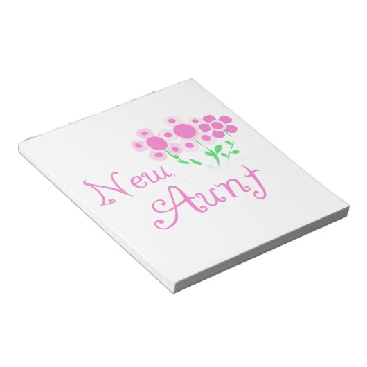 Nieuwe Tante Roze Bloemen T-shirts en geschenken Notitieblok (Schuin)