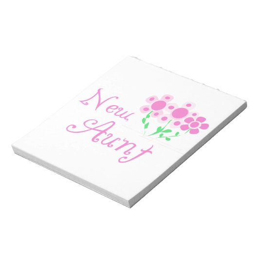 Nieuwe Tante Roze Bloemen T-shirts en geschenken Notitieblok (Linkerzijde)