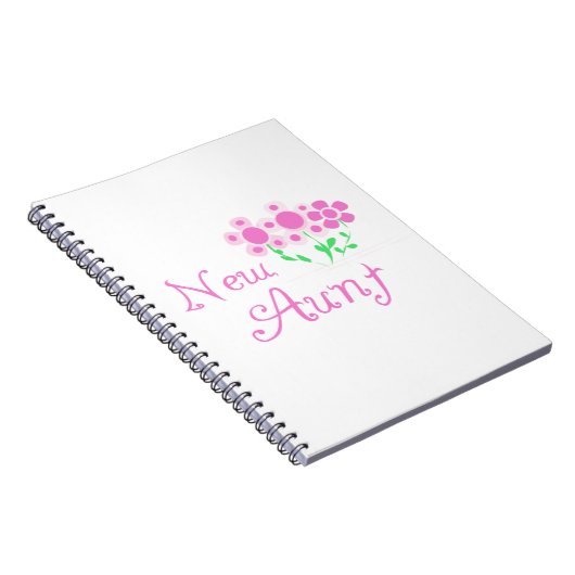 Nieuwe Tante Roze Bloemen T-shirts en geschenken Notitieboek (Rechterzijde)