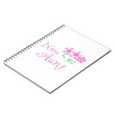 Nieuwe Tante Roze Bloemen T-shirts en geschenken Notitieboek (Linkerzijde)