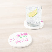 Nieuwe Tante Roze Bloemen T-shirts en geschenken Zandsteen Onderzetter (Zijkant)