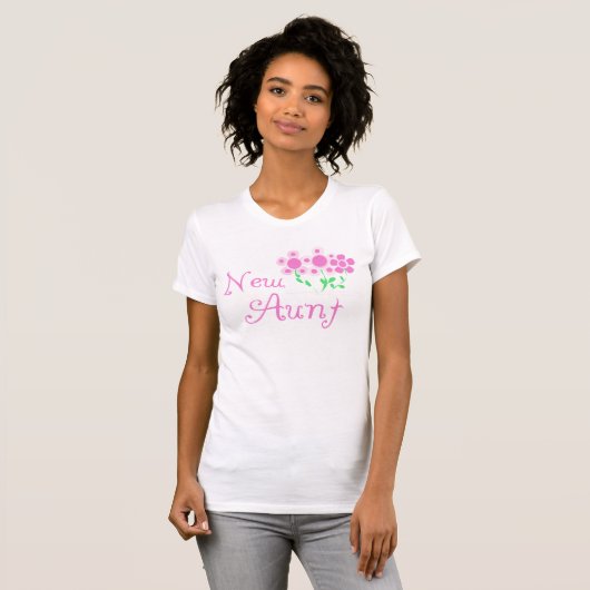 Nieuwe Tante Roze Bloemen Tshirts en Geschenken (Voorkant volledig)