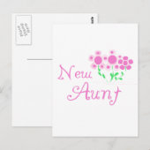 Nieuwe Tante Roze Bloemen Tshirts en Geschenken Briefkaart (Voorkant / Achterkant)