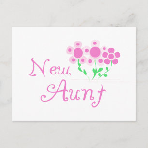 Nieuwe Tante Roze Bloemen Tshirts en Geschenken Briefkaart