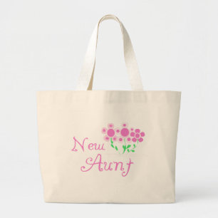 Nieuwe Tante Roze Bloemen Tshirts en Geschenken Grote Tote Bag