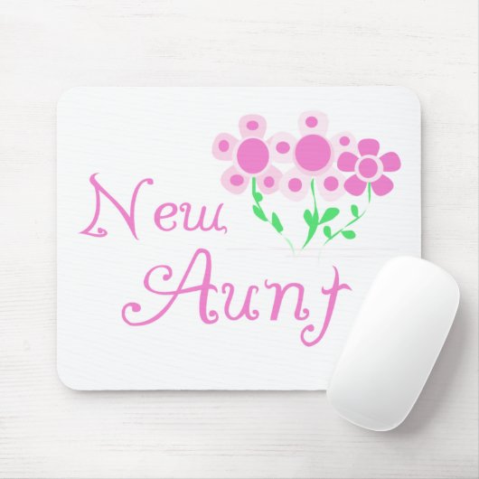 Nieuwe Tante Roze Bloemen Tshirts en Geschenken Muismat (Met muis)