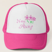 Nieuwe Tante Roze Bloemen Tshirts en Geschenken Trucker Pet (Voorkant)