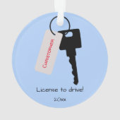 Nieuwe Teen Driver Guy Ornament (achterkant)