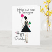 NIEUWE TEEN "HAPPY 13th BIRTHDAY" Kaart (Gele Bloem)