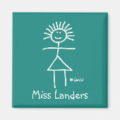 Nieuwe Teken van de Teken van de Leraar Stick Figu Magneet (Voorkant)