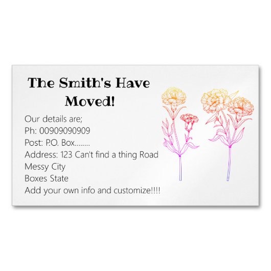 Nieuwe tekennatie - details magnetisch visitekaartje (Voorkant)