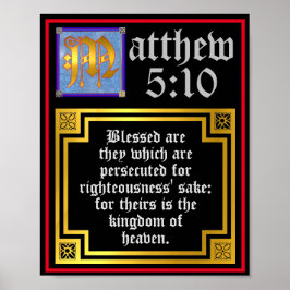 Nieuwe Testament Matthew 5 10 Beatitudes citaat Poster