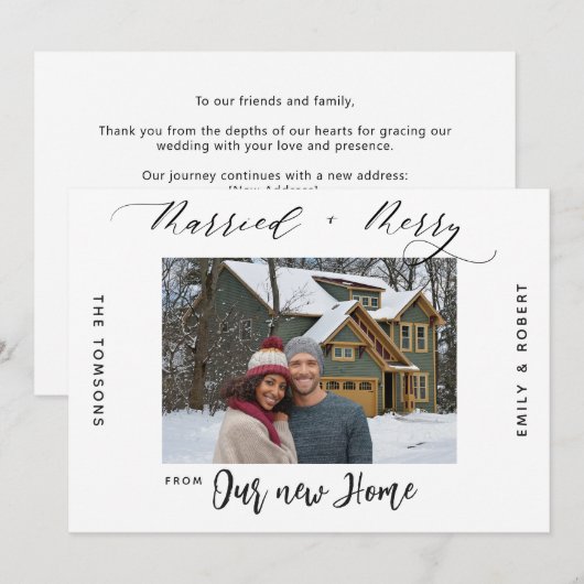 Nieuwe Thuis Blij Huwelijk Vakantie Verhuisbericht Feestdagenkaart (Voorkant / Achterkant)