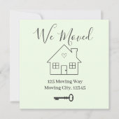 Nieuwe thuis en sleutel verhuisbericht aankondiging (Voorkant)