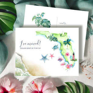 Nieuwe thuis Florida staat verhuisbericht Briefkaart