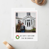 Nieuwe thuis foto Kerst verhuis aankondiging (Voorkant / Achterkant in situ)